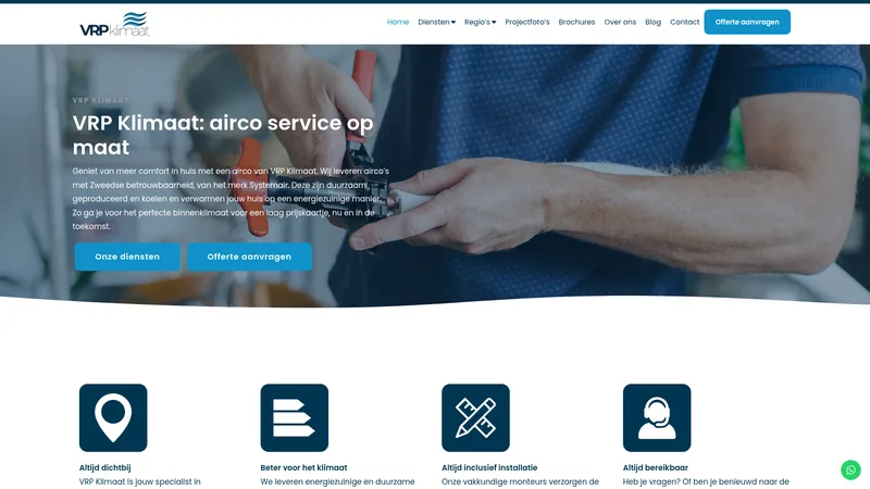 Website van VRP Klimaat