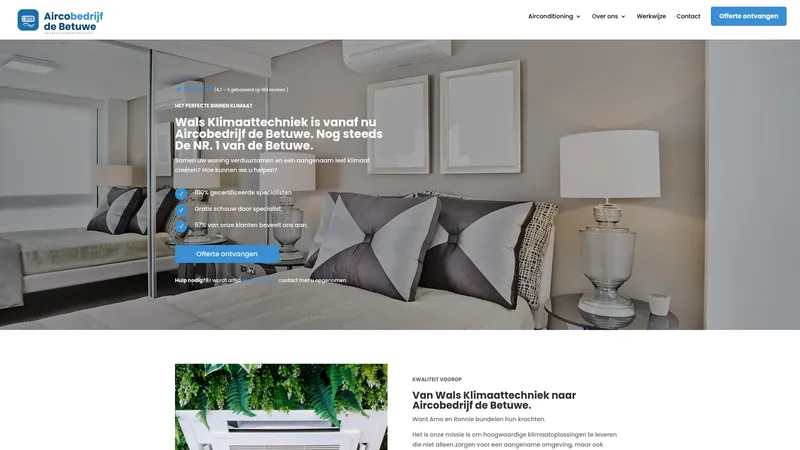 Website van Wals Klimaattechniek